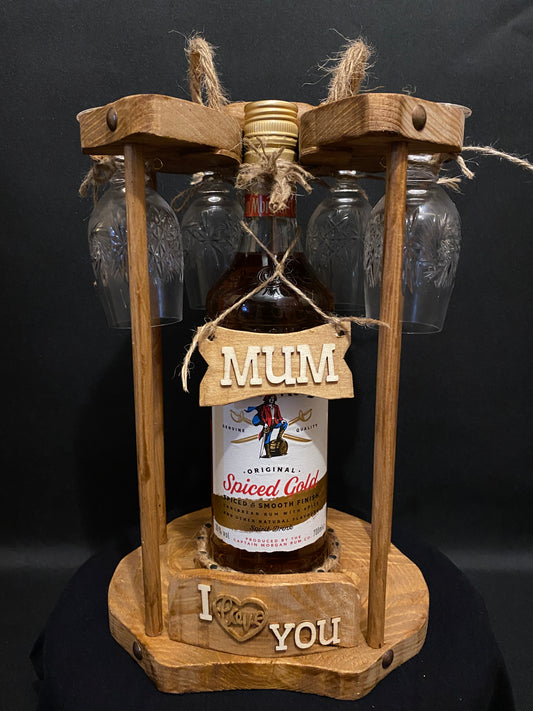 I Love You Mum Wooden Bottle holder