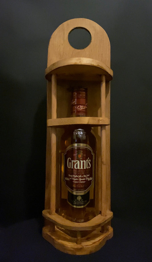 Handmade wooden bottle holder