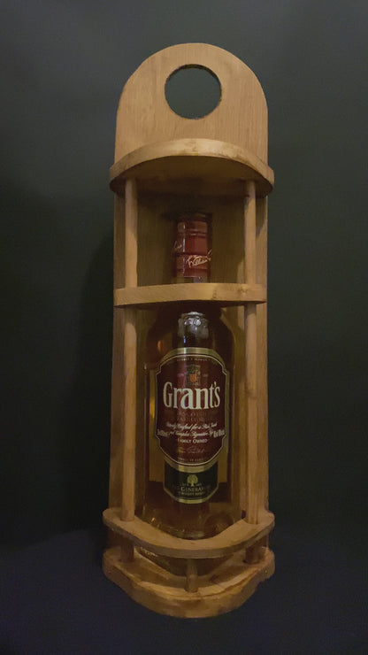 Handmade wooden bottle holder