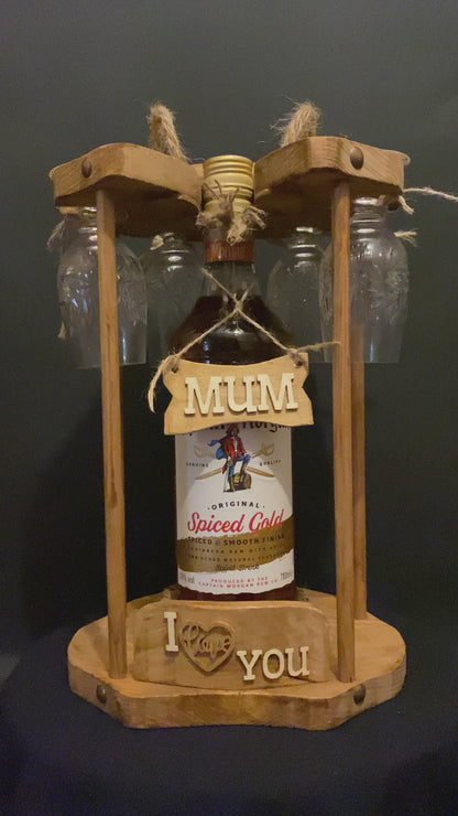 I Love You Mum Wooden Bottle holder