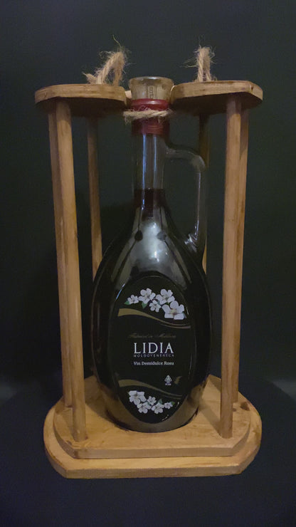 Wooden bottle holder large